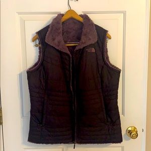 Purple women’s North Face reversible vest